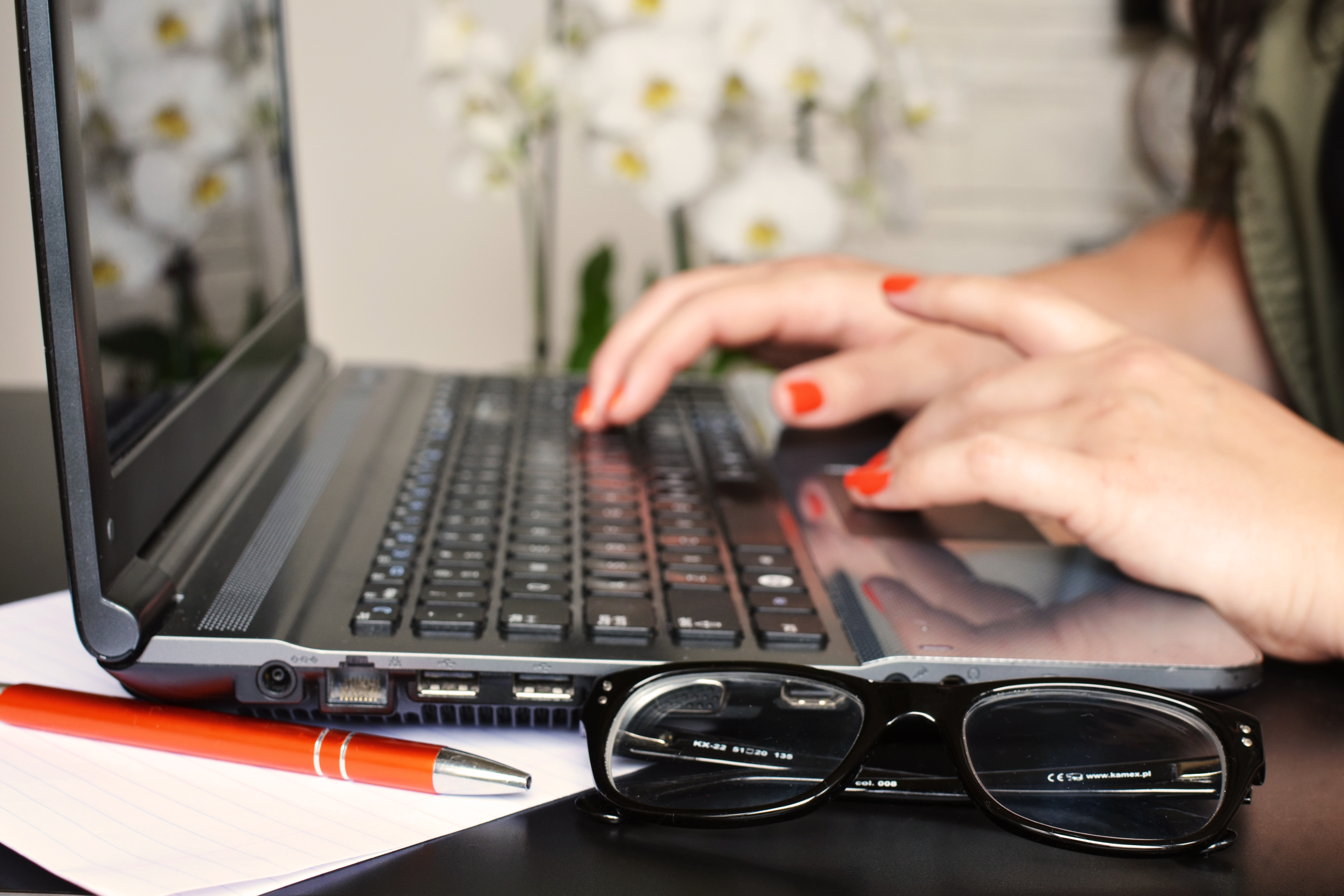 Woman at Laptop on Internet
